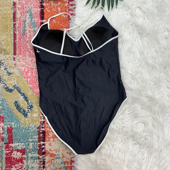 Summersalt Black White Contrast Padded Backflip One Piece Swimsuit Plus Size 20 - Picture 2 of 5